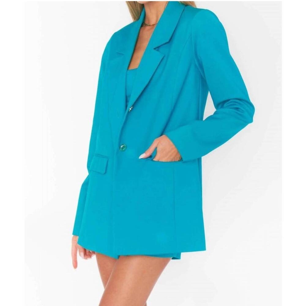 Show Me Your MuMu Ezra Blazer in Teal Suiting - Size L